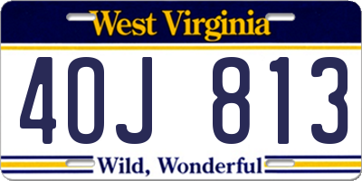 WV license plate 4OJ813