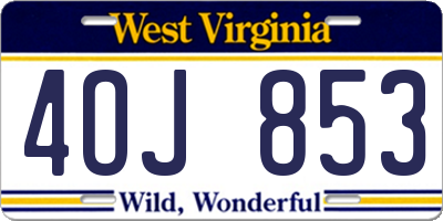 WV license plate 4OJ853