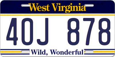 WV license plate 4OJ878