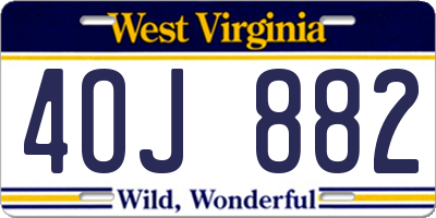 WV license plate 4OJ882