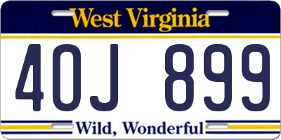 WV license plate 4OJ899