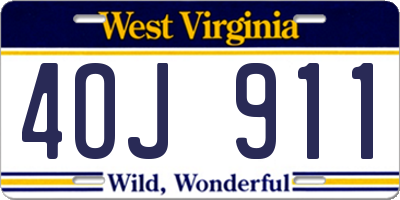 WV license plate 4OJ911