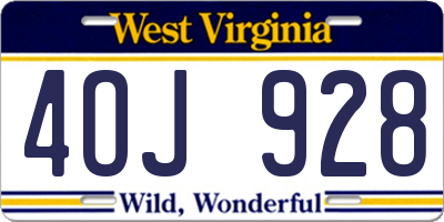 WV license plate 4OJ928