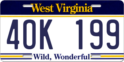 WV license plate 4OK199