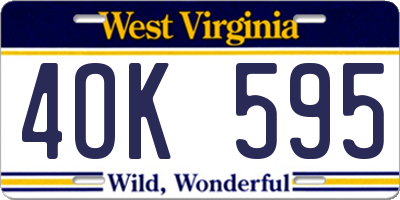 WV license plate 4OK595