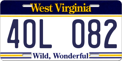WV license plate 4OL082