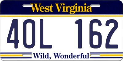 WV license plate 4OL162