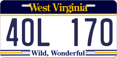 WV license plate 4OL170