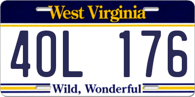 WV license plate 4OL176