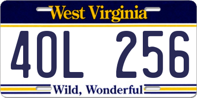 WV license plate 4OL256
