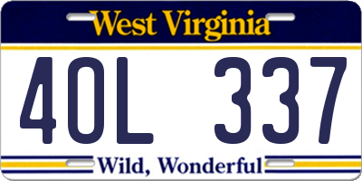 WV license plate 4OL337
