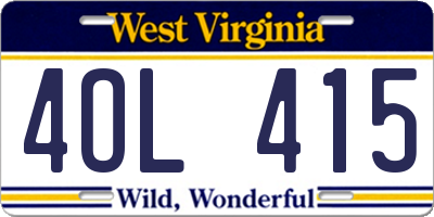 WV license plate 4OL415