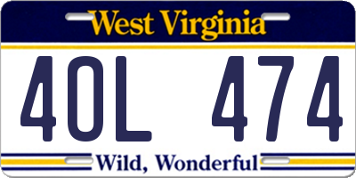 WV license plate 4OL474