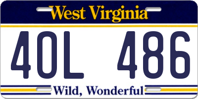 WV license plate 4OL486