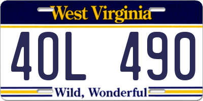 WV license plate 4OL490