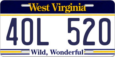 WV license plate 4OL520