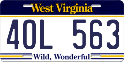 WV license plate 4OL563