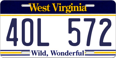 WV license plate 4OL572