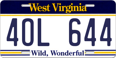 WV license plate 4OL644