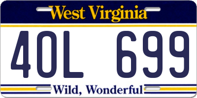 WV license plate 4OL699