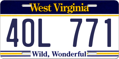 WV license plate 4OL771