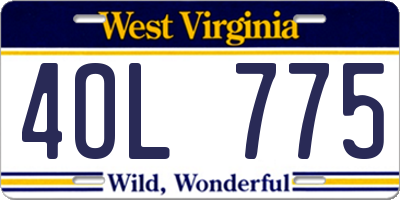 WV license plate 4OL775