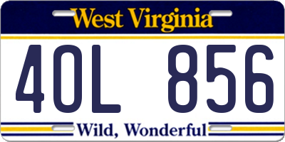 WV license plate 4OL856