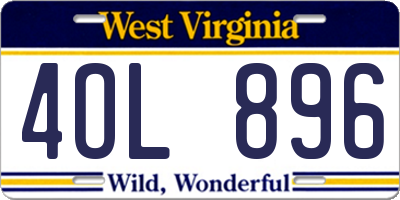 WV license plate 4OL896