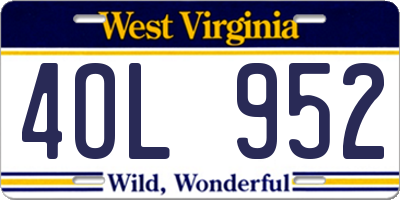 WV license plate 4OL952