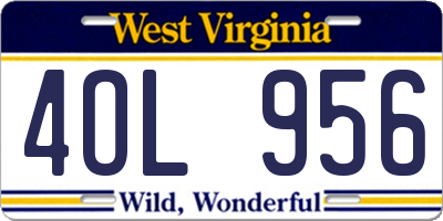 WV license plate 4OL956