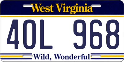 WV license plate 4OL968