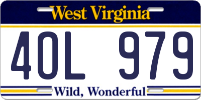 WV license plate 4OL979