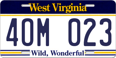 WV license plate 4OM023
