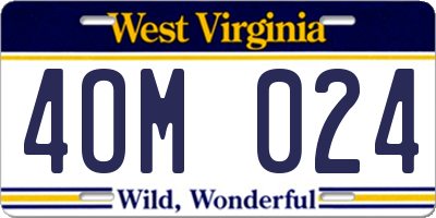 WV license plate 4OM024
