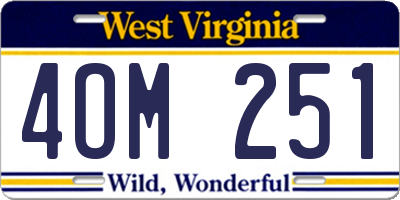 WV license plate 4OM251