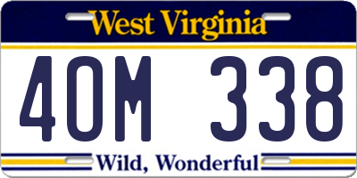WV license plate 4OM338