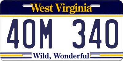 WV license plate 4OM340
