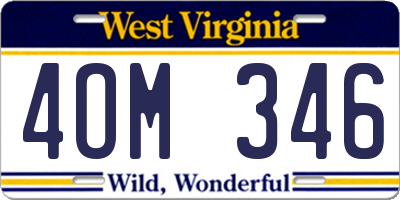WV license plate 4OM346