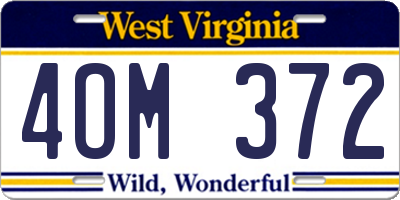 WV license plate 4OM372