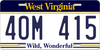 WV license plate 4OM415