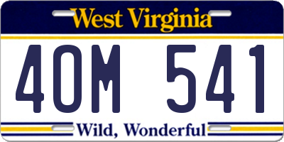 WV license plate 4OM541