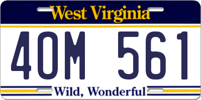 WV license plate 4OM561