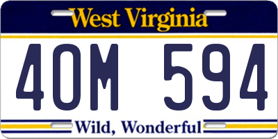 WV license plate 4OM594