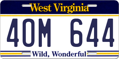 WV license plate 4OM644