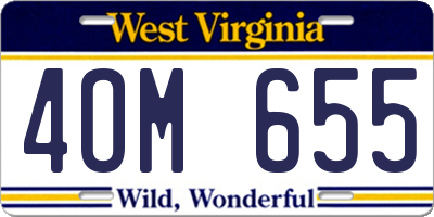 WV license plate 4OM655