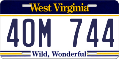 WV license plate 4OM744