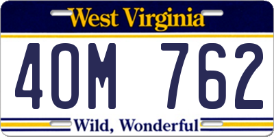WV license plate 4OM762