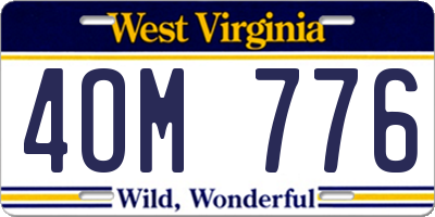 WV license plate 4OM776