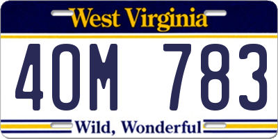 WV license plate 4OM783