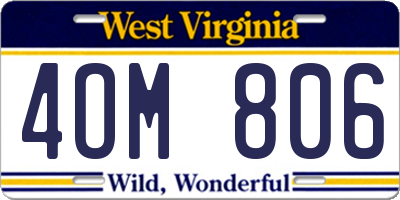 WV license plate 4OM806